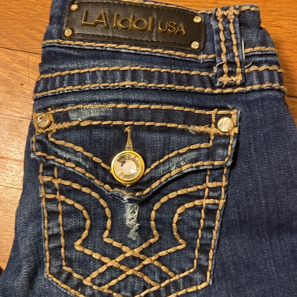 LA IDOL USA EMBELLISHED DISTRESSED SIZE 7 (W30 x L33) - Picture 2 of 11